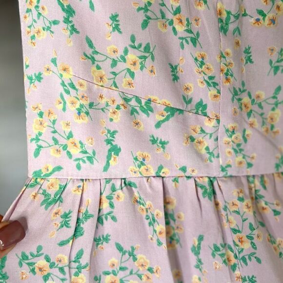 Sokee Collective Summer Flutter Dress in Lavender/Yellow Floral. Size Small. NWT - Picture 10 of 16